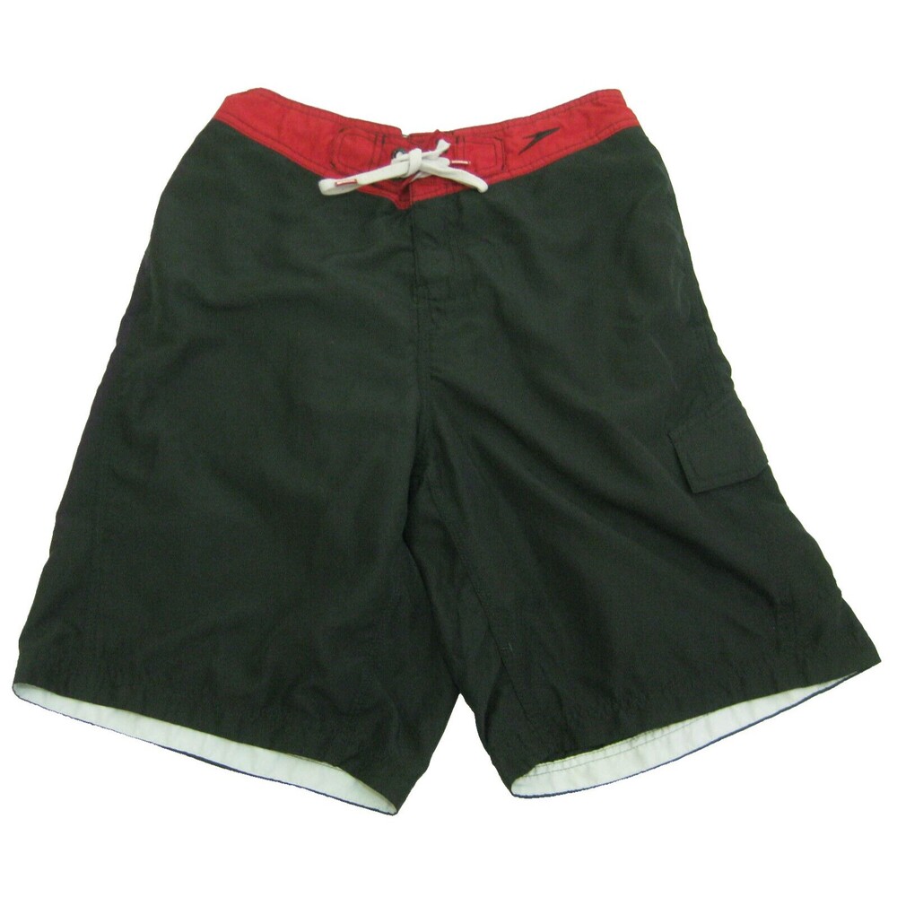SPEEDO Men's (Size Medium) Black Red Swim Shorts Swimming Trunks Beach Swimwear